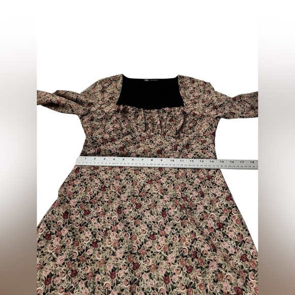 Zara Rose Floral Print Mini Dress Medium - Picture 12 of 15